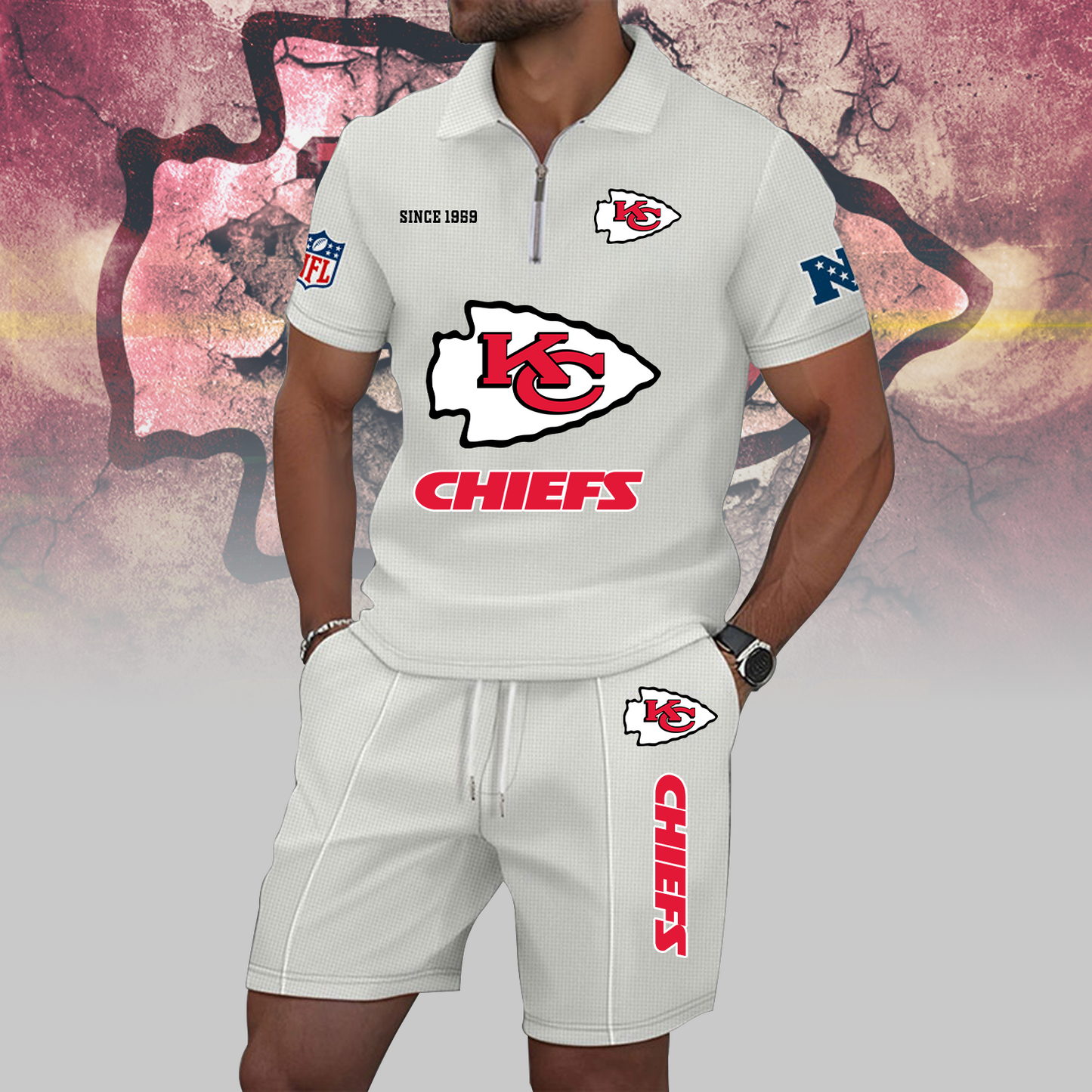 KC x NFL Zip Polo Set DATND TANTD