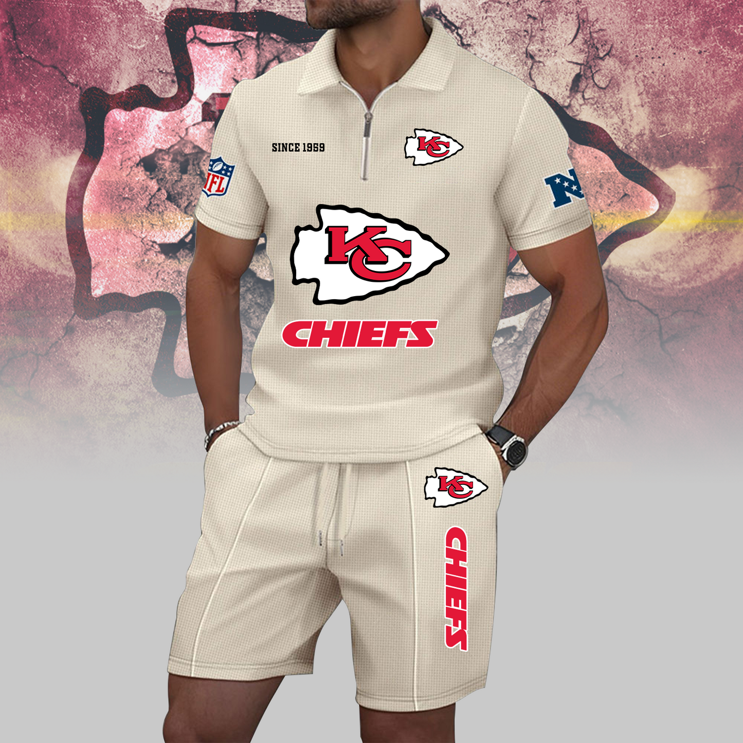 KC x NFL Zip Polo Set DATND TANTD