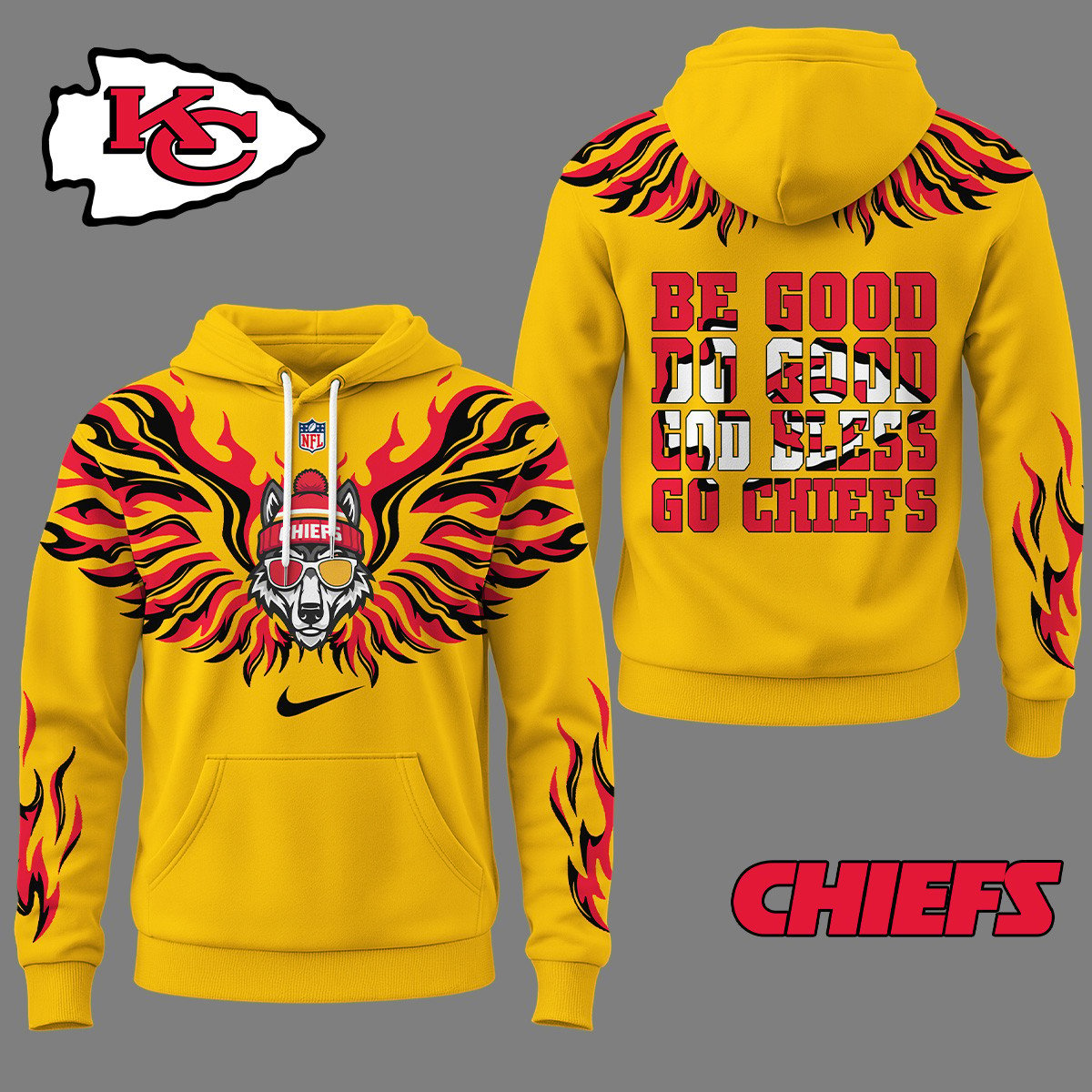KCC Premium NFL Fire Wings 3D Hoodie DDT CTND