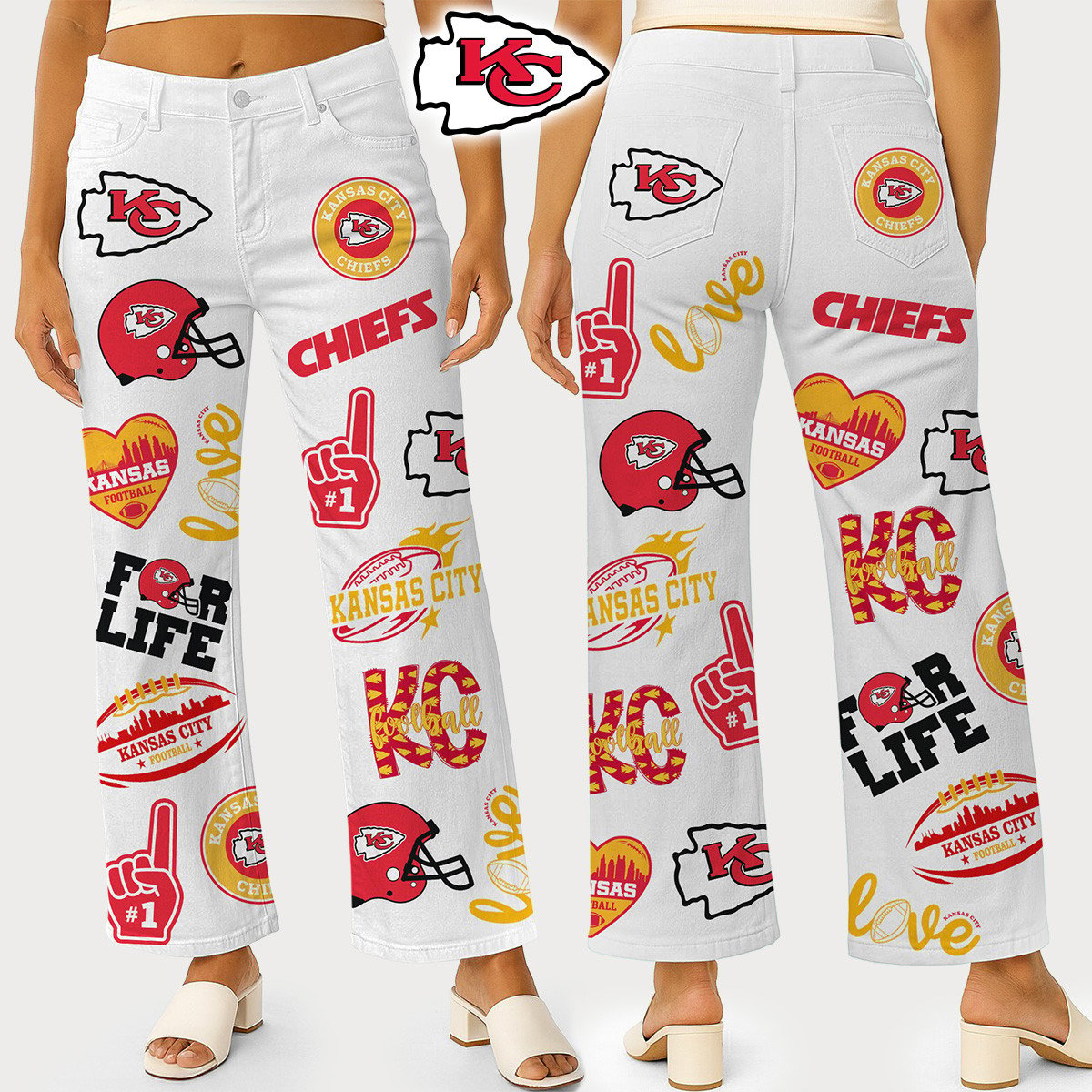 KCC Premium NFL High Waisted Casual Wide Leg Pants DDT NTL