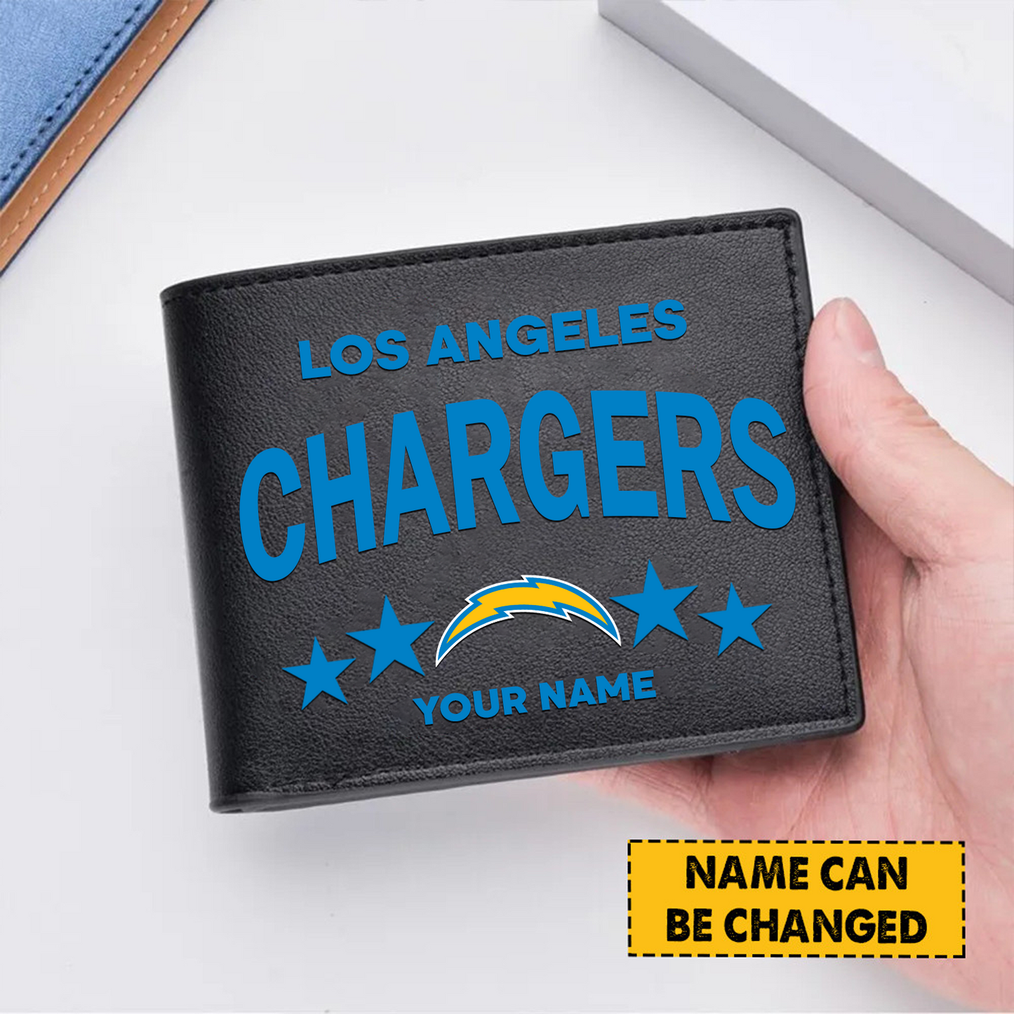 LAC Football Leather Man Black Brown Wallet Personalized Any Name DATND TANTD