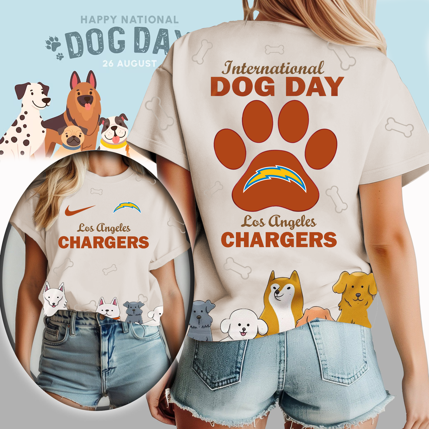 LAC Premium NFL International Dog Day 3D Shirt DDT CTND