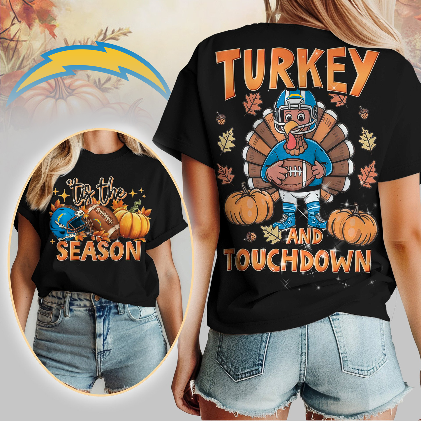 LAC Premium NFL Turkey and Touchdown Women's Shirt DDT NTL