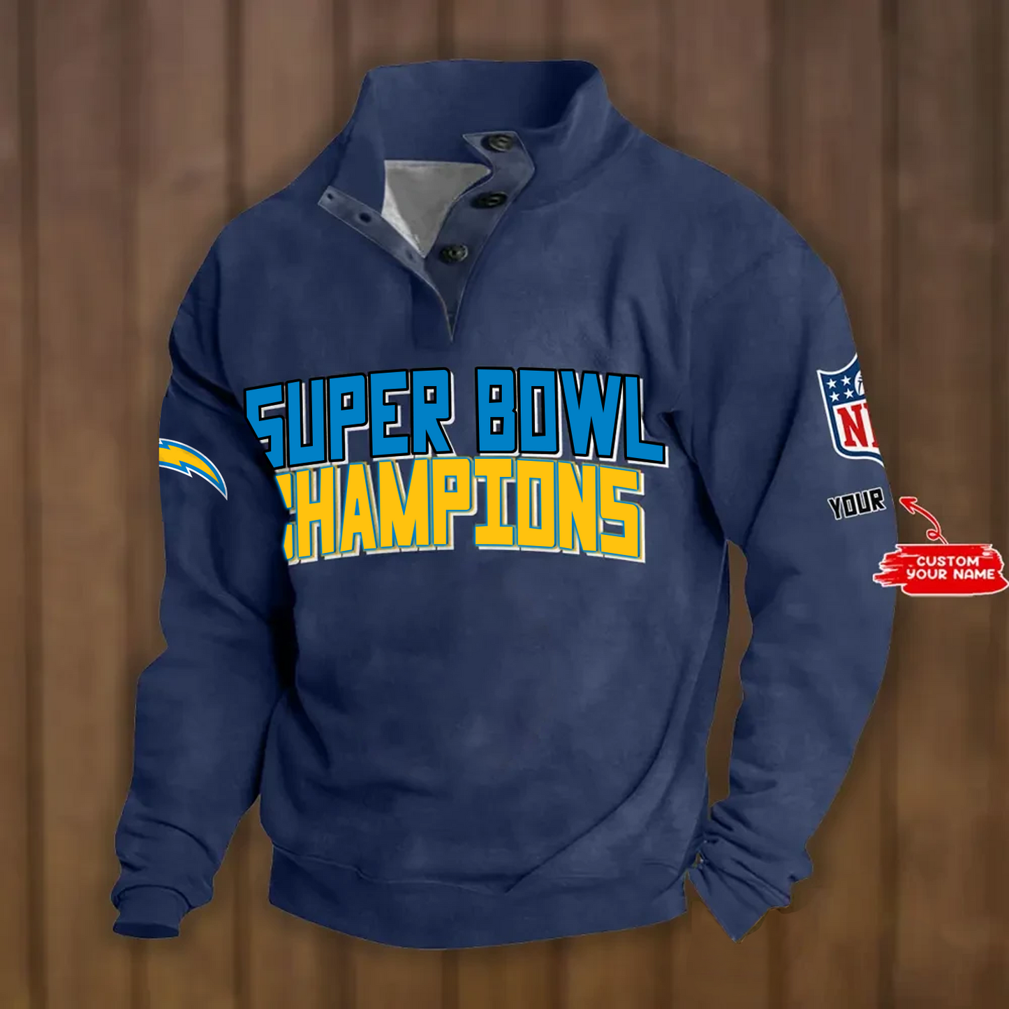 LAC x NFL Double Breasted Stand Collar Hoodies DATND TANTD