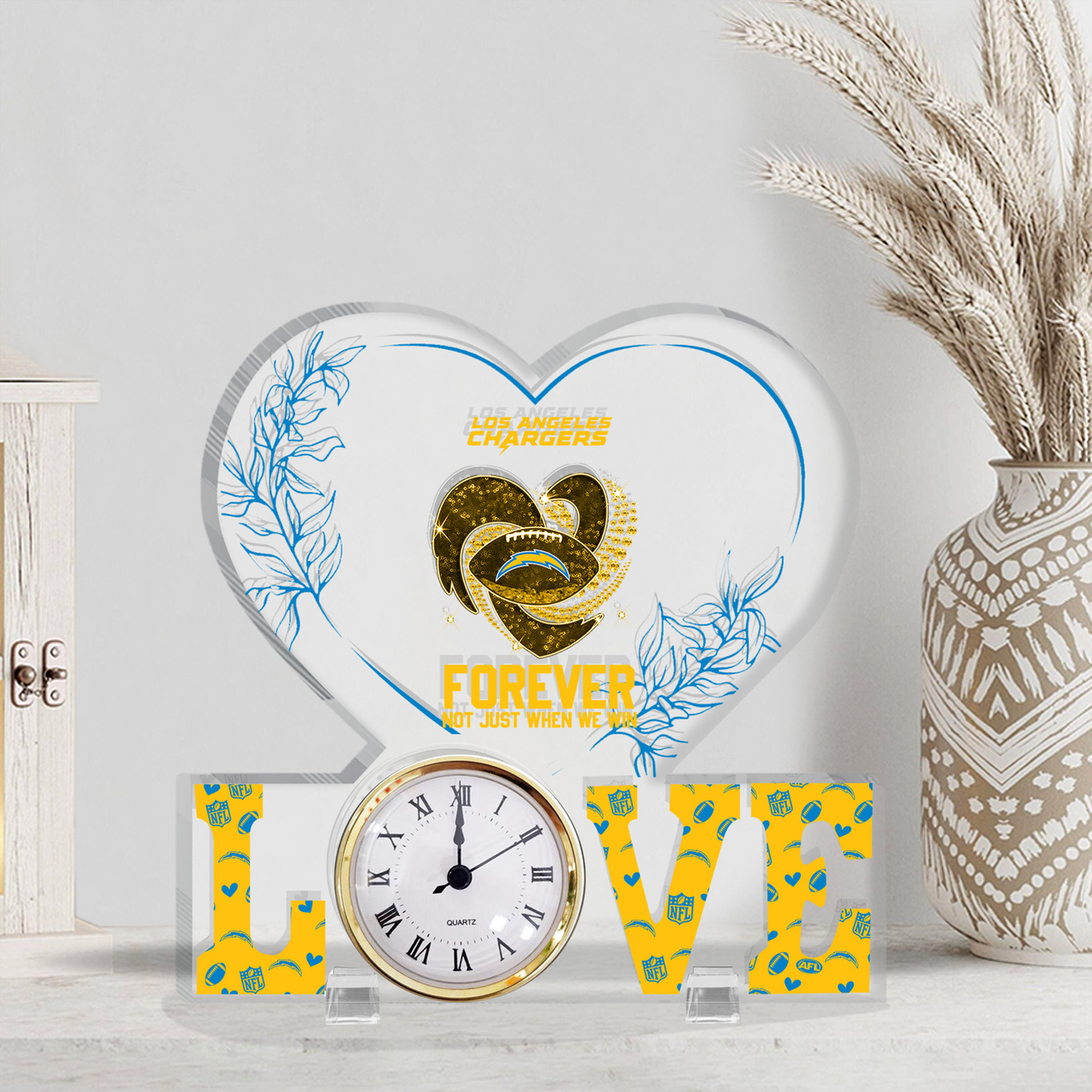 LAC x NFL Forever Not Just When We Win Acrylic Clock DATND TANTD