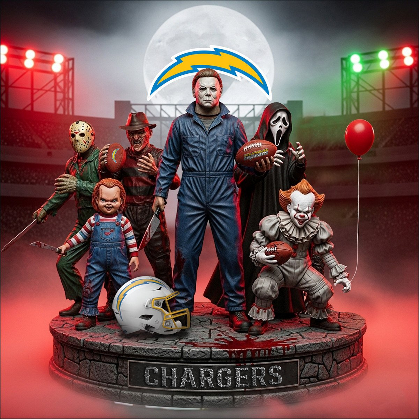 LAC x NFL Personalized Acrylic Block Plaque Halloween