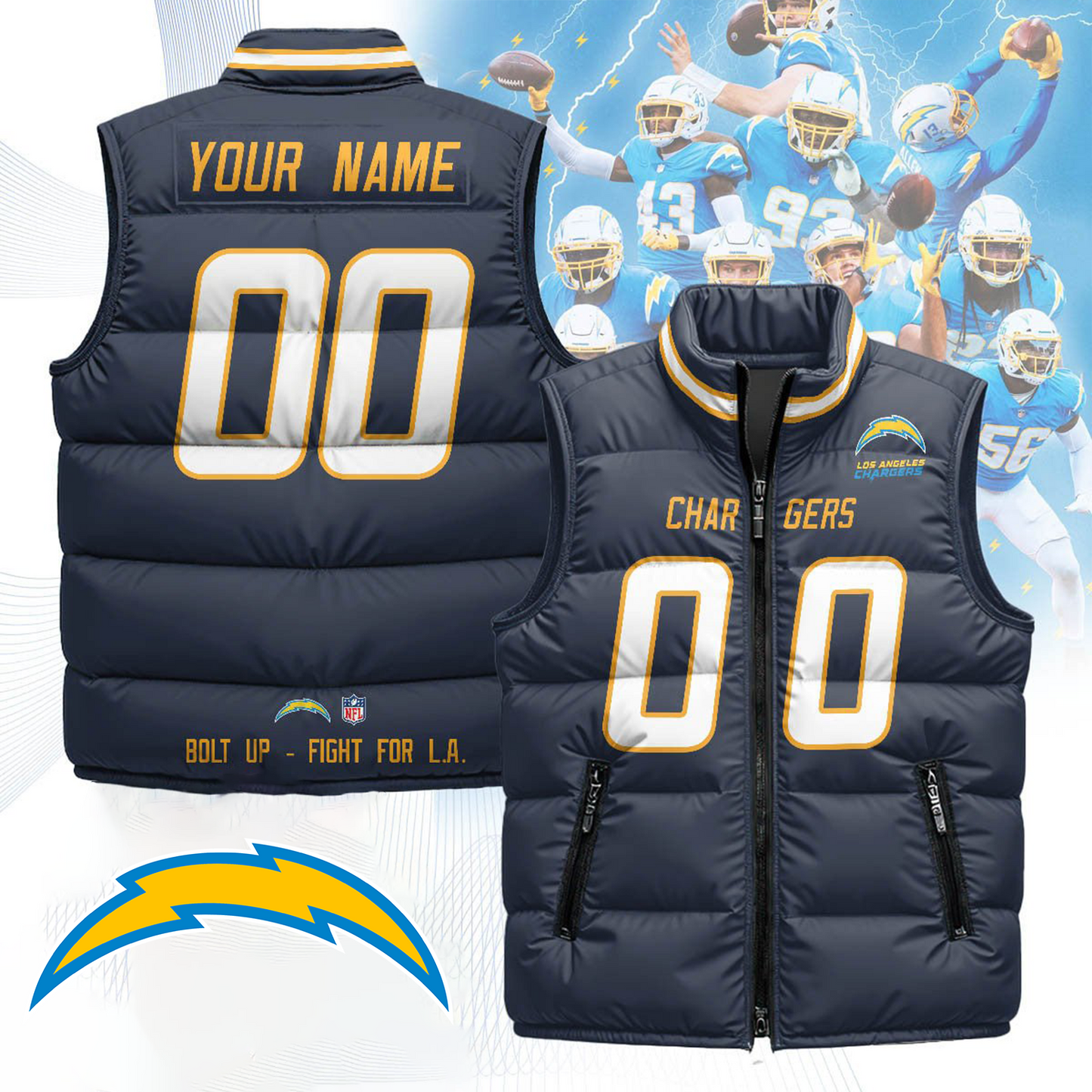 LAC x NFL Unisex Puffer Vest DatND ThuongNH