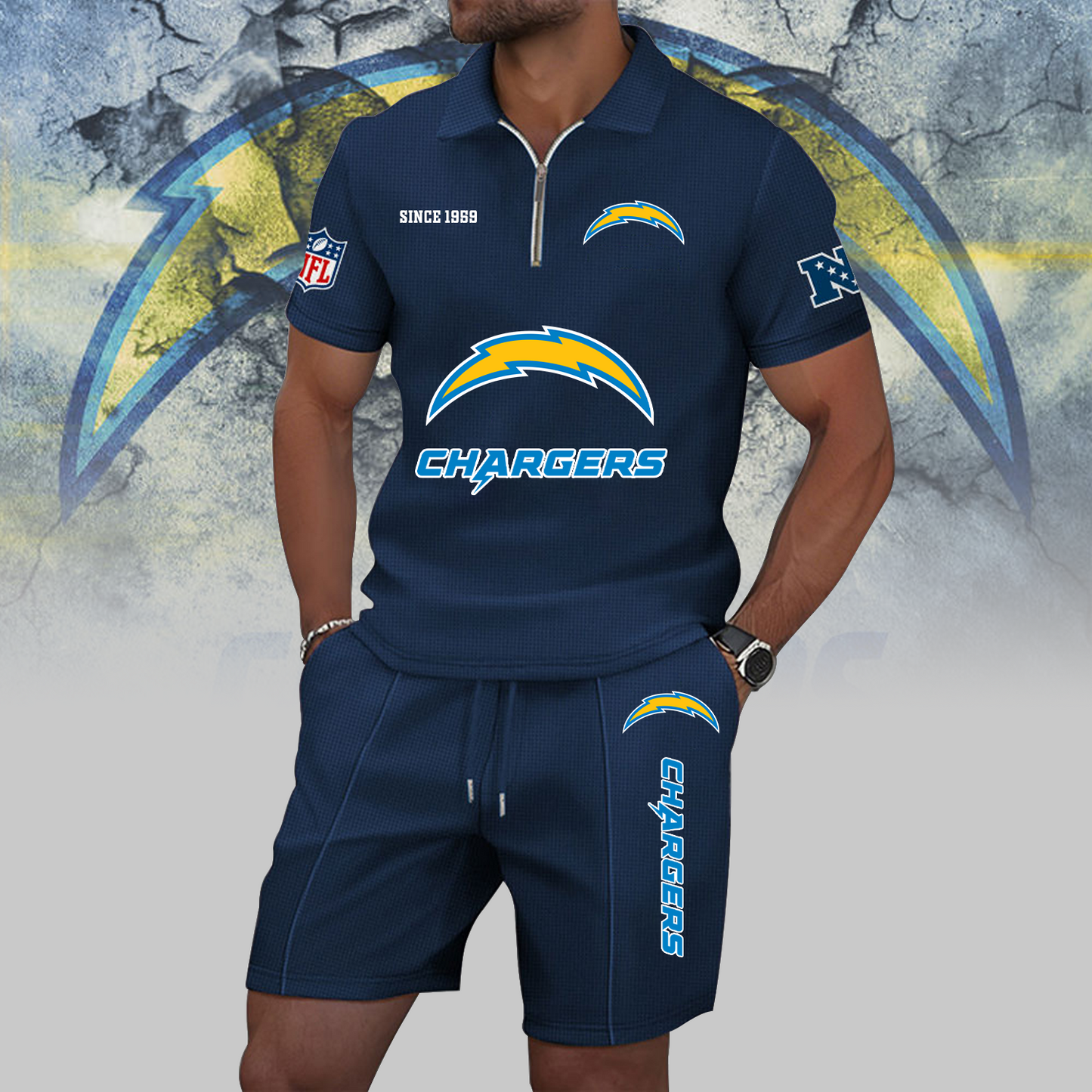LAC x NFL Zip Polo Set DATND TANTD