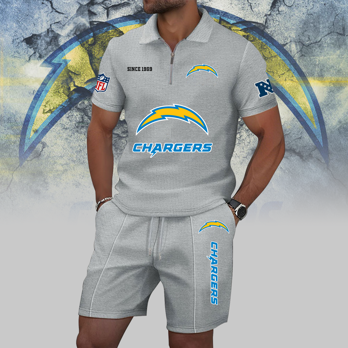 LAC x NFL Zip Polo Set DATND TANTD