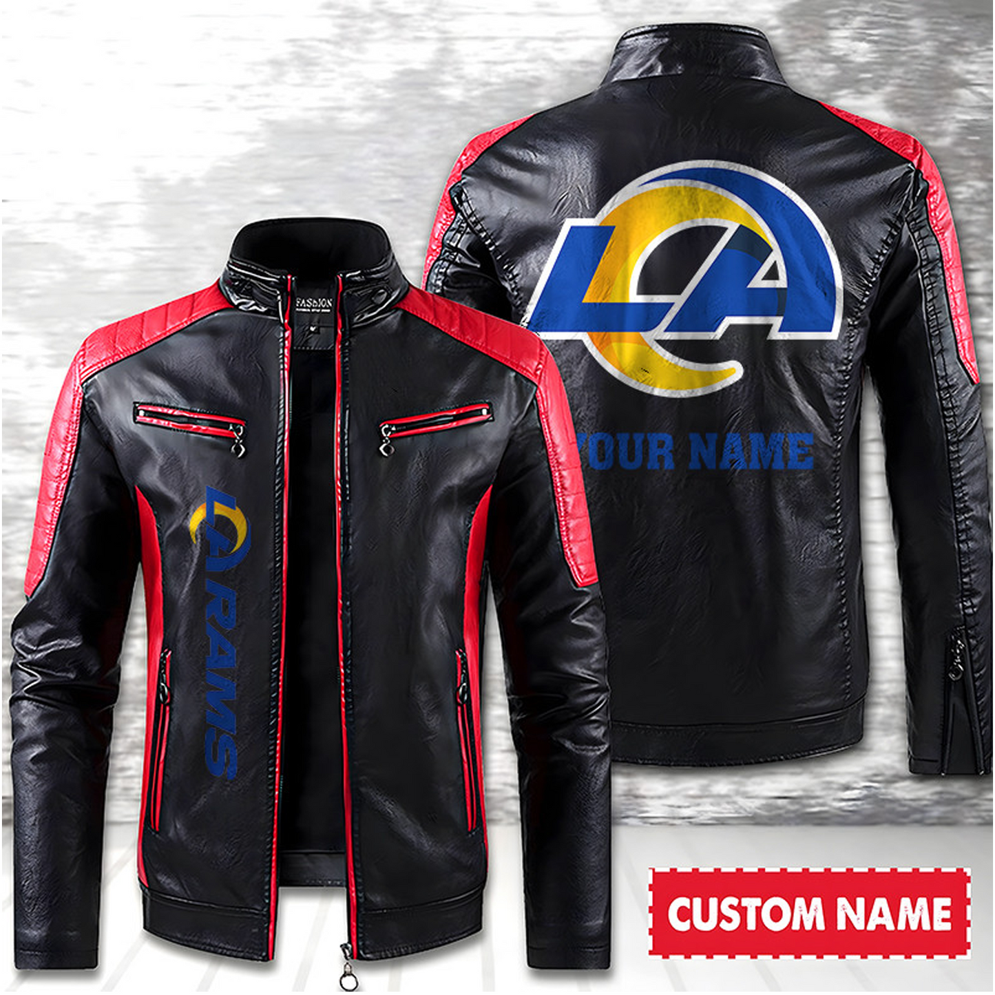 LAR American Football Men Leather Jacket Custom Any Name Gifts DatND DVT