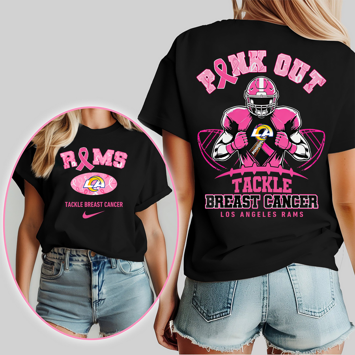 LAR Pink Out - Tackle Breast Cancer 3D Shirt DDT CTND