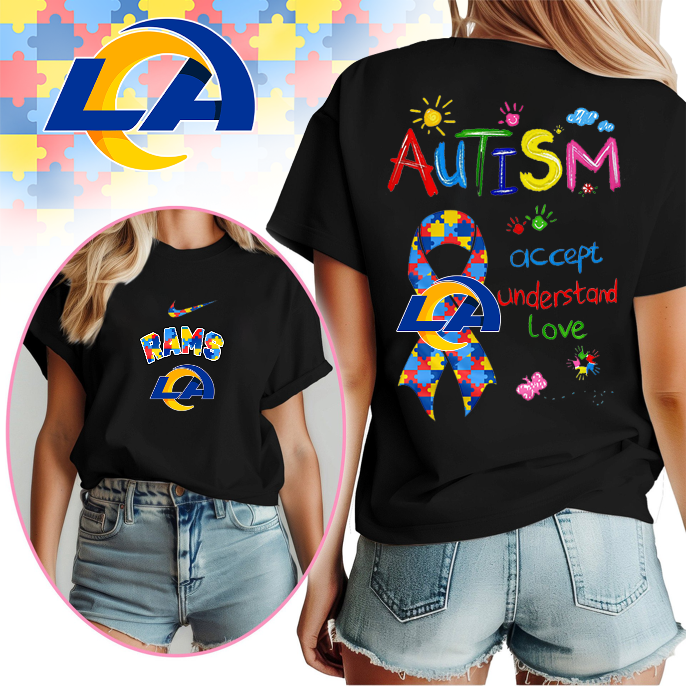 LAR Premium Autism Awareness 3D Shirt DDT TTV