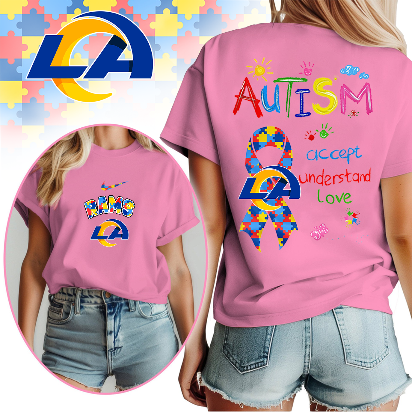 LAR Premium Autism Awareness 3D Shirt DDT TTV
