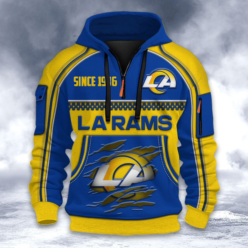 LAR Premium NFL Multicolor V2 Zip Hoodie DDT CTND