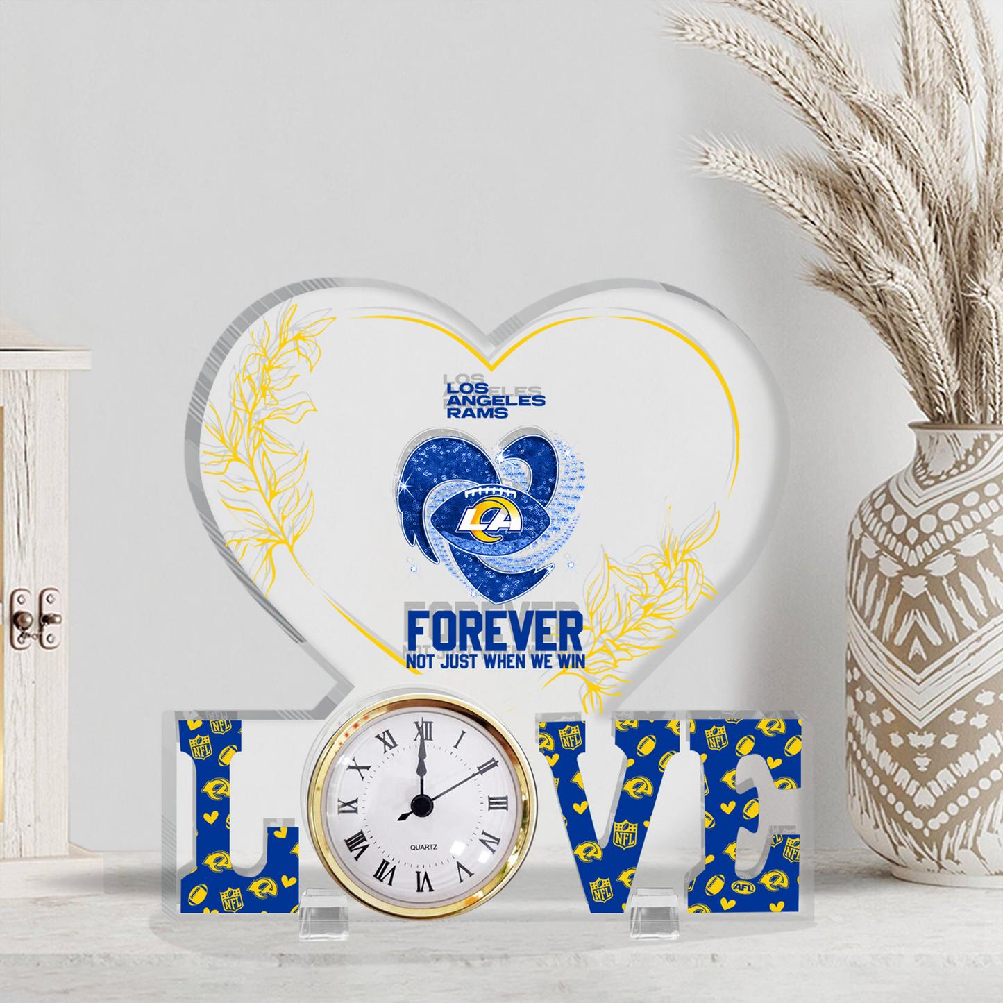 LAR x NFL Forever Not Just When We Win Acrylic Clock DATND TANTD