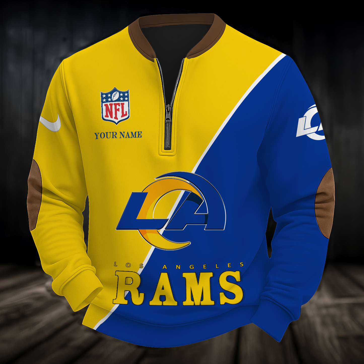 LAR x NFL Premium Personalized Game Day Quarter-Zip DatND ThuongNH
