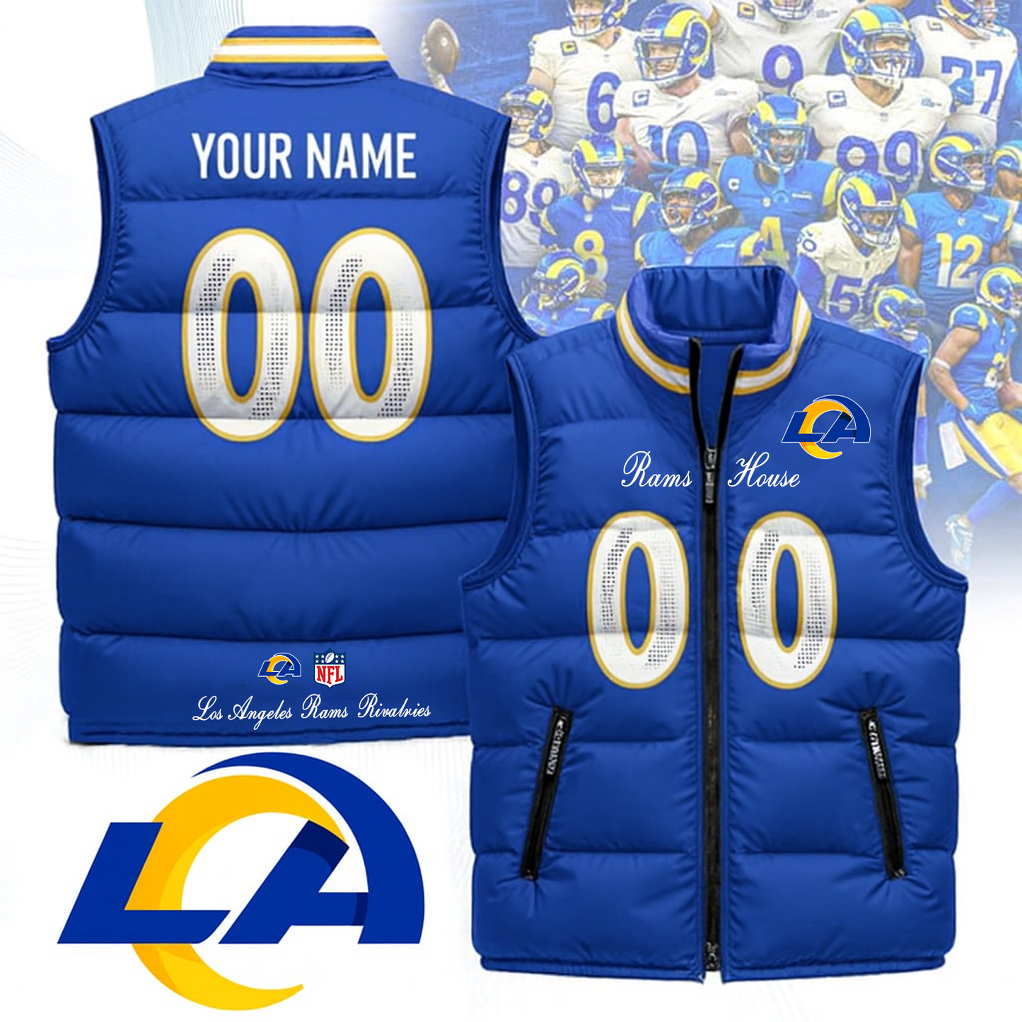 LAR x NFL Unisex Puffer Vest DatND ThuongNH