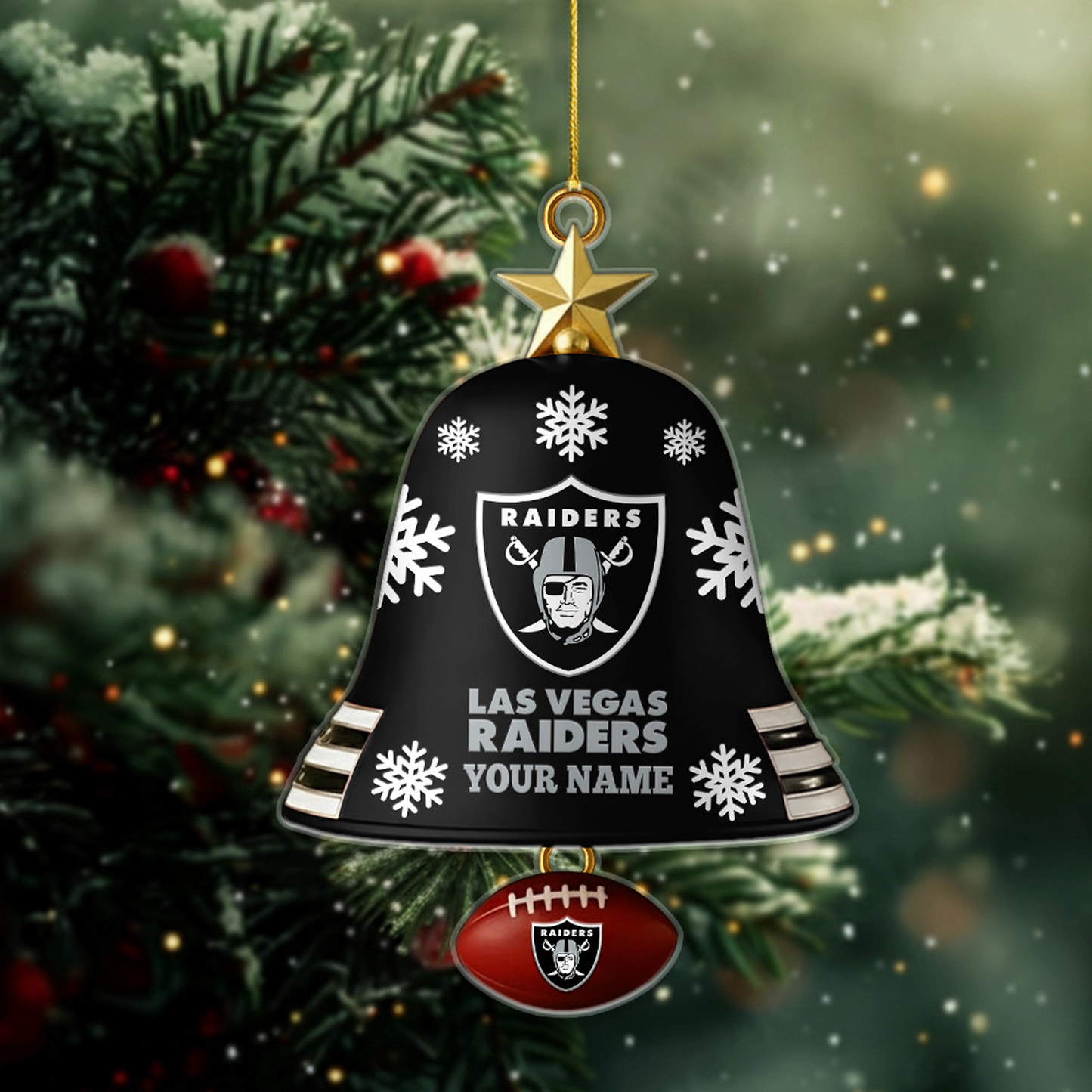LV X NFL Christmas Bell Ornament Custom Any Name Gifts NAK THUONGNH
