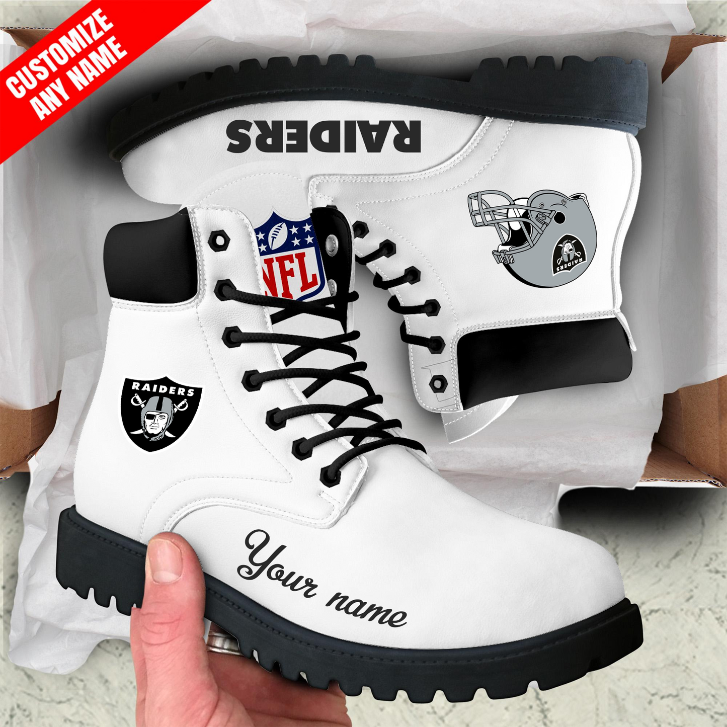 LVR x NFL Custom Leather Boots DATND TANTD