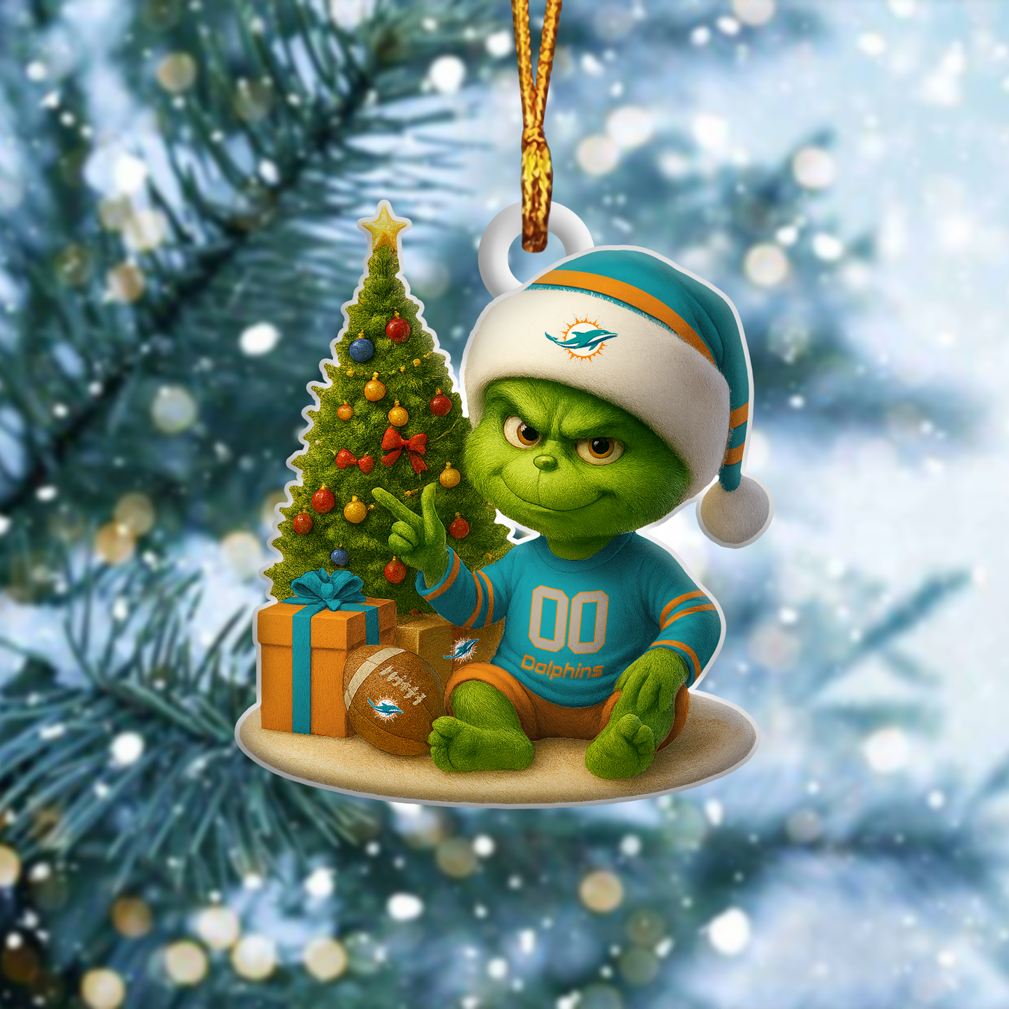 MD NFL x Grinch Premium Ornament DDT NTL