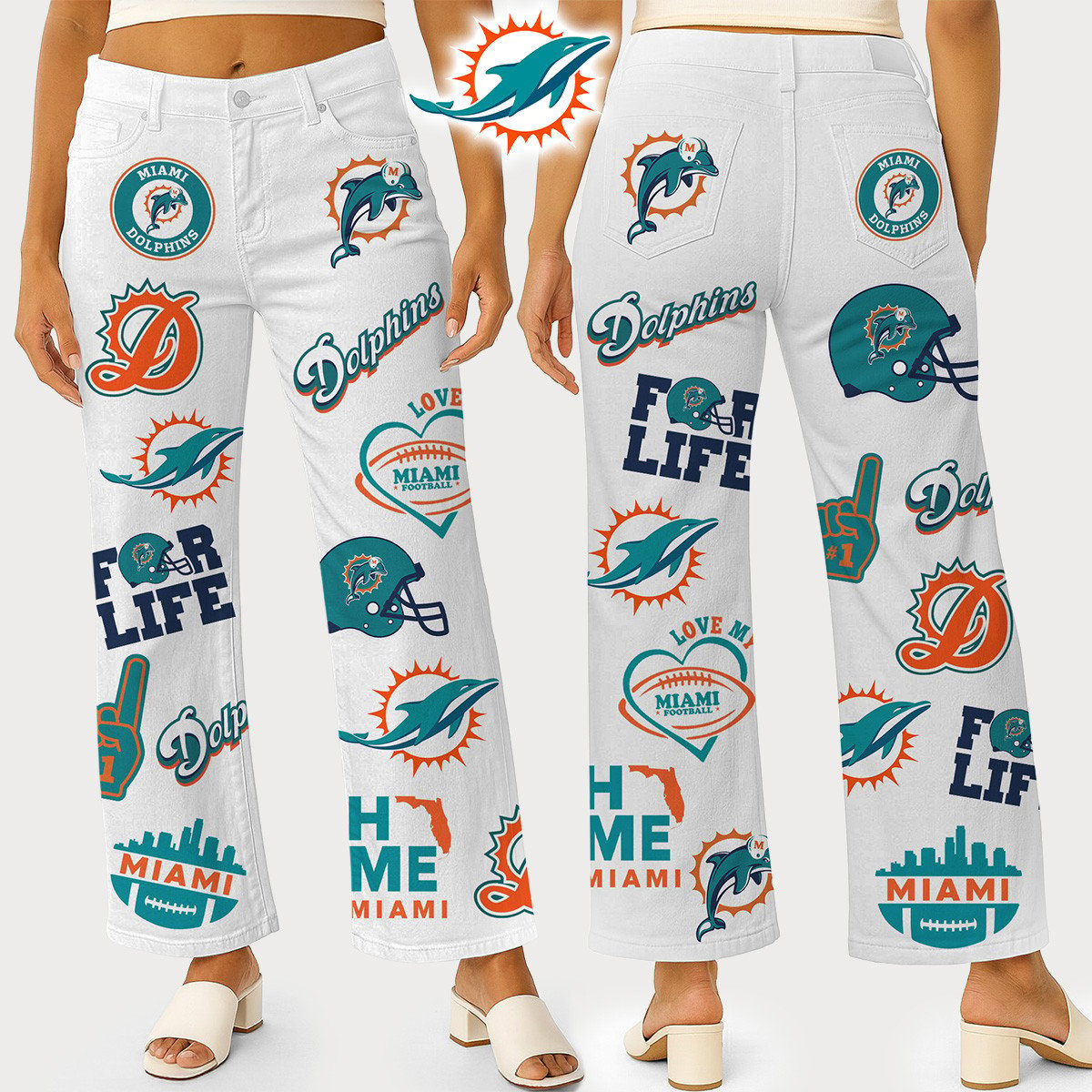 MD Premium NFL High Waisted Casual Wide Leg Pants DDT NTL