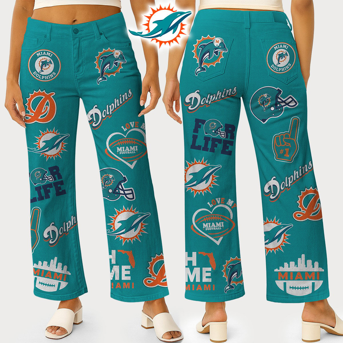 MD Premium NFL High Waisted Casual Wide Leg Pants DDT NTL
