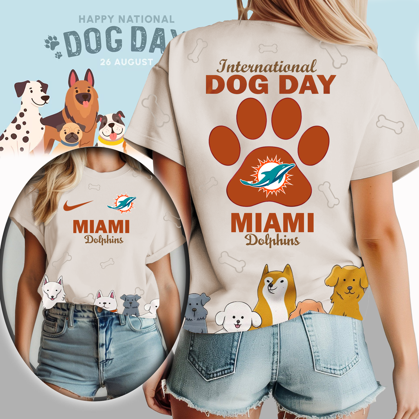 MD Premium NFL International Dog Day 3D Shirt DDT CTND