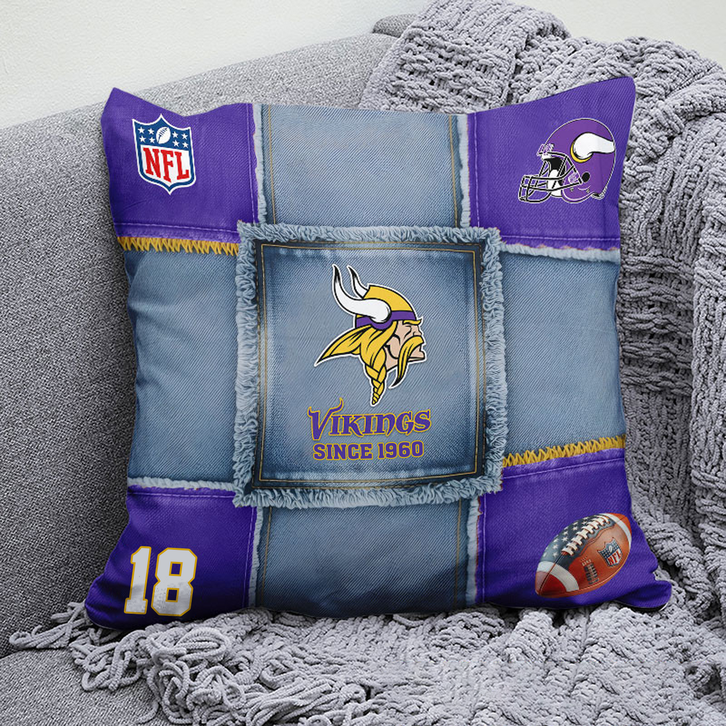 MIN x NFL Football Pillow Special Style DATND TANTD