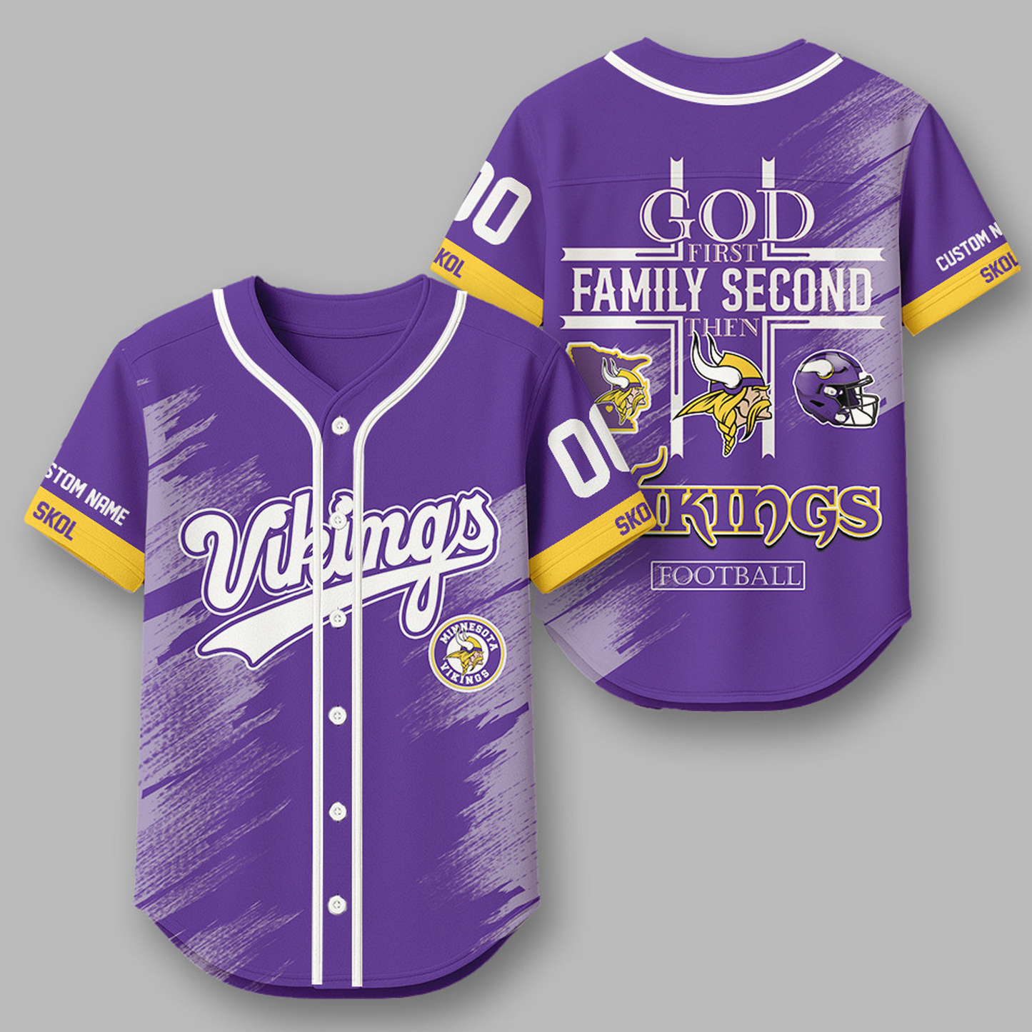 MIN x NFL Premium NFL Baseball Jersey DATND TANTD