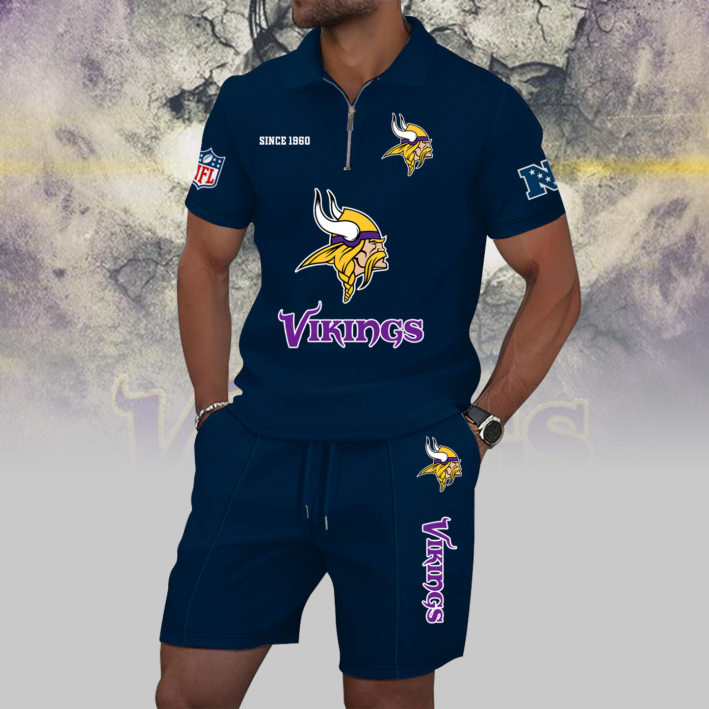 MIN x NFL Zip Polo Set DATND TANTD