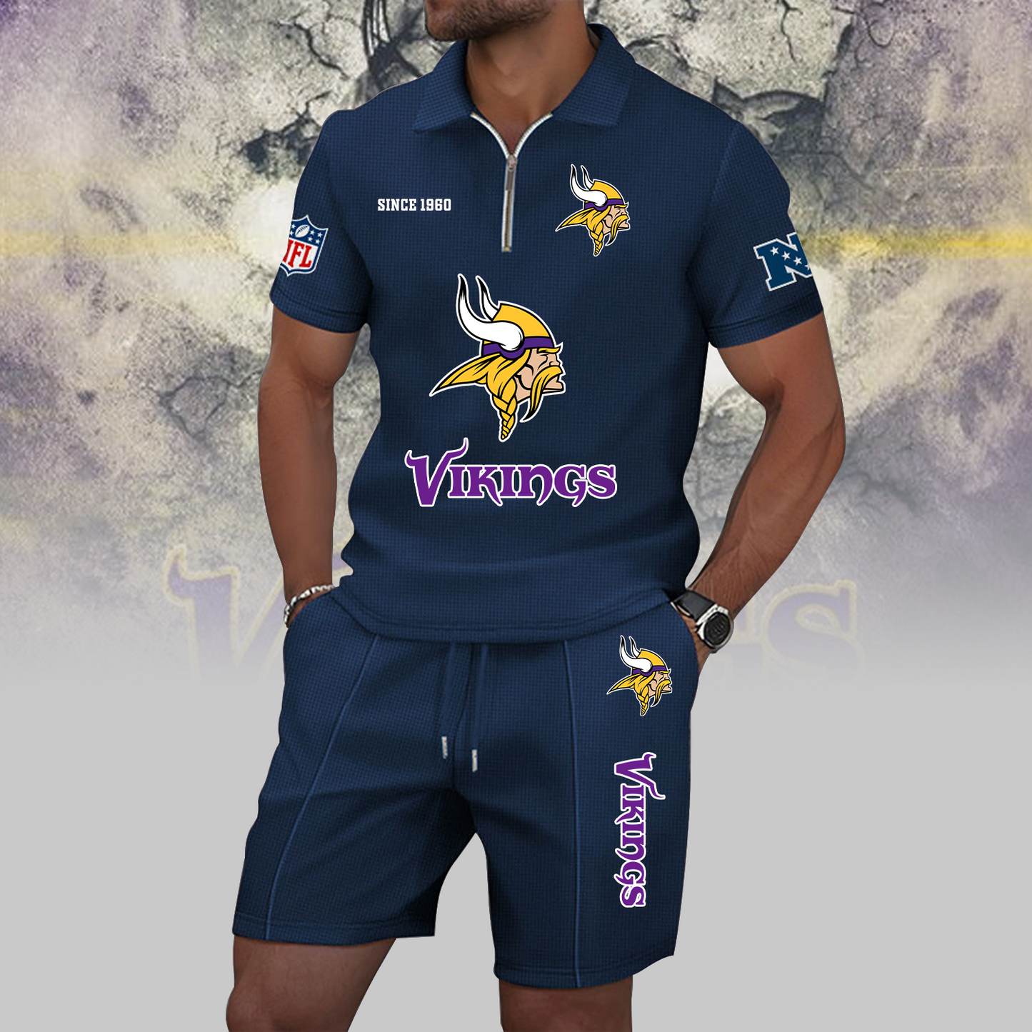 MIN x NFL Zip Polo Set DATND TANTD