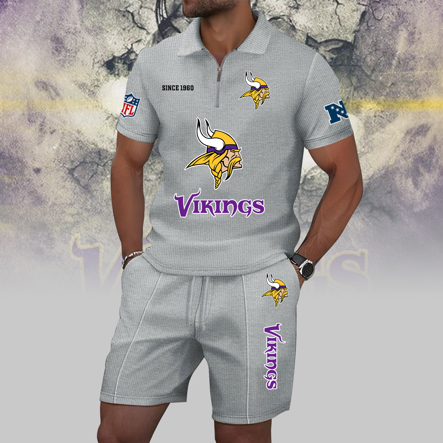 MIN x NFL Zip Polo Set DATND TANTD