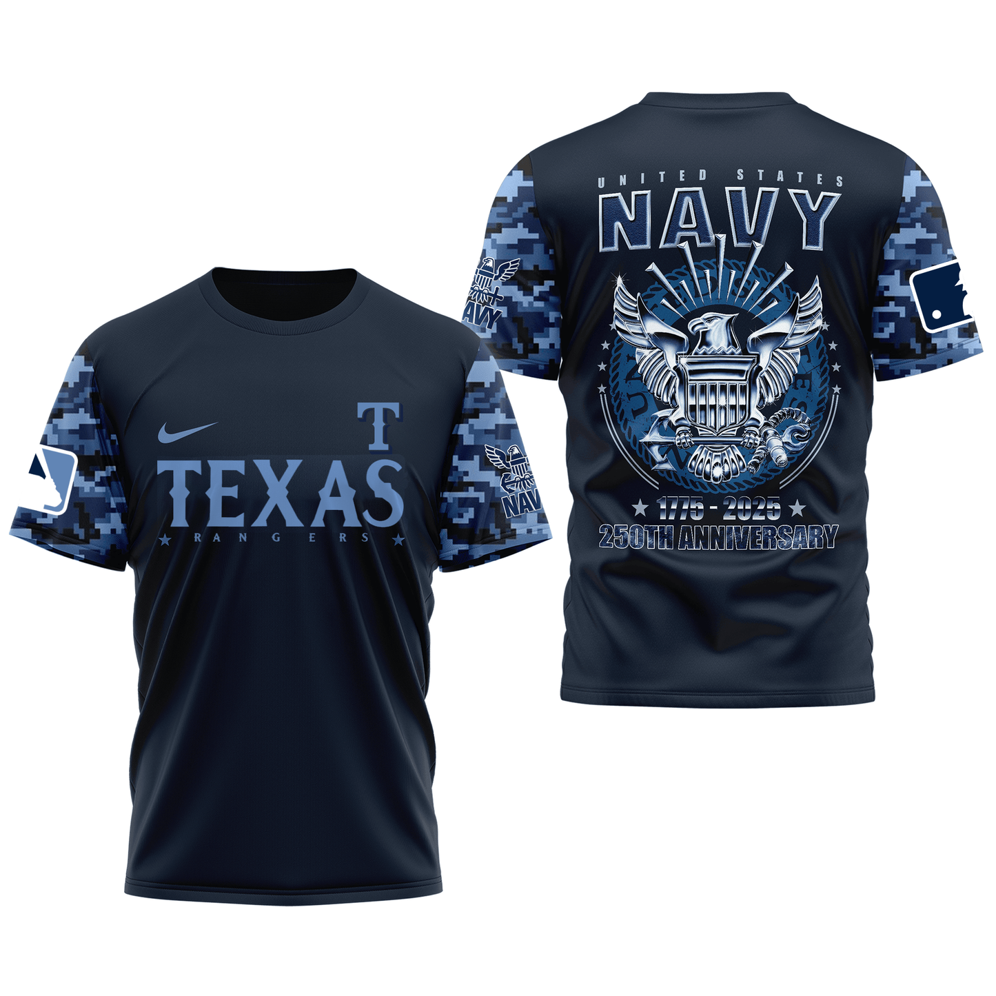 MLB TR Premium Navy 250 Years 3D Shirt DDT CTND