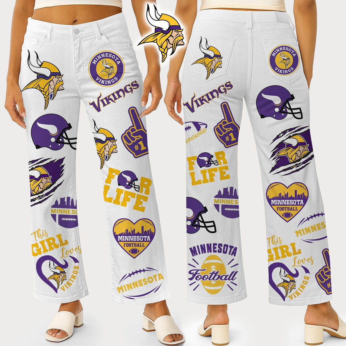 MV Premium NFL High Waisted Casual Wide Leg Pants DDT NTL