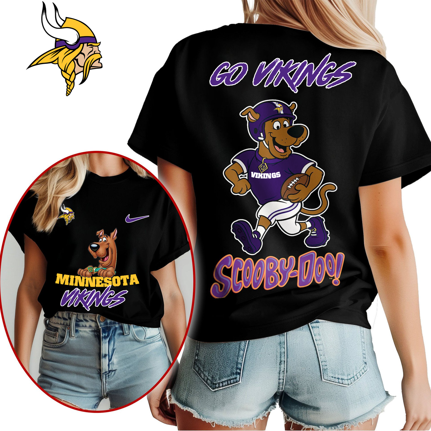 MV Premium NFL Scooby-Doo Fan Women‘s Shirt DDT CTND