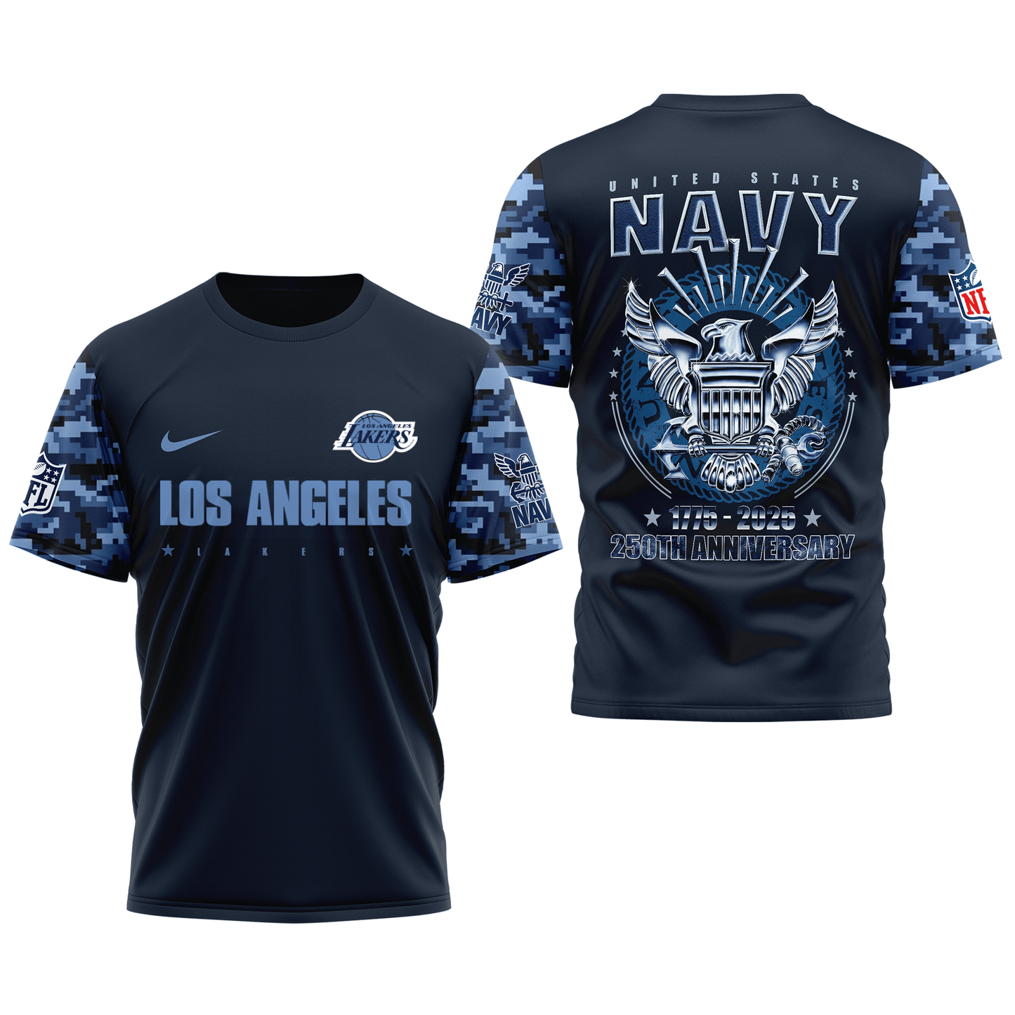 NBA LAL Premium Navy 250 Years 3D Shirt DDT CTND