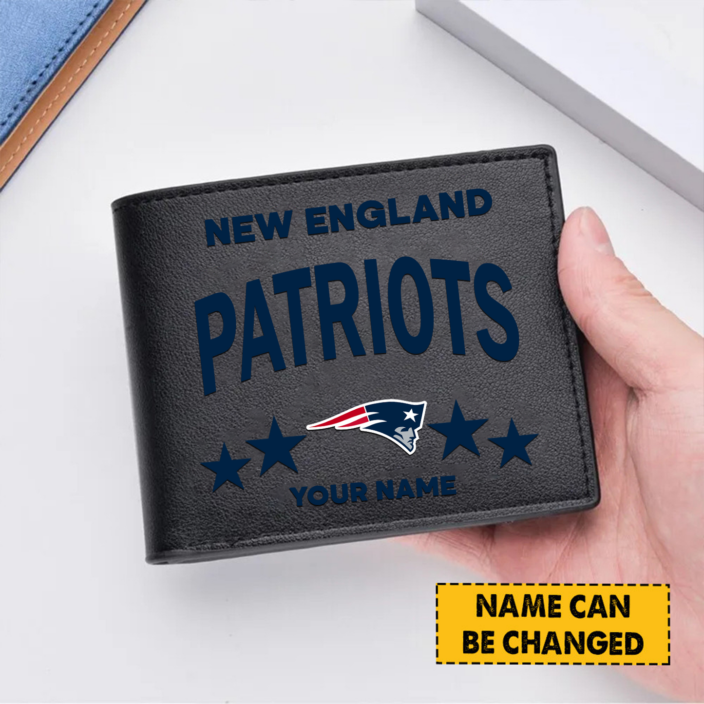 NEP Football Leather Man Black Brown Wallet Personalized Any Name DATND TANTD