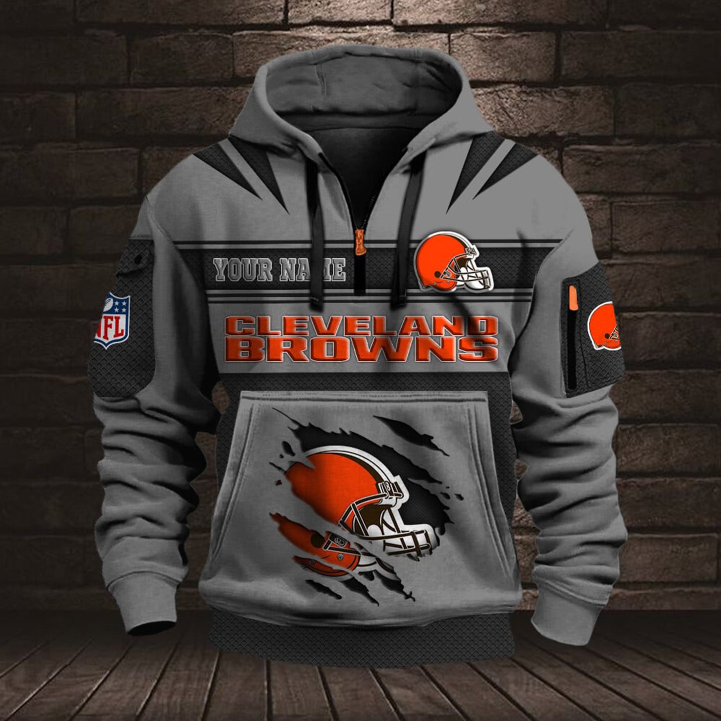 NFL CLE Half Zip Pocket Sweatshirt V1 NAK NHM