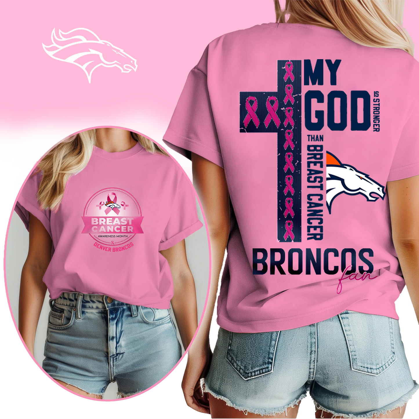 NFL DB - Breast Cancer My God In Stronger Shirt DDT HLP