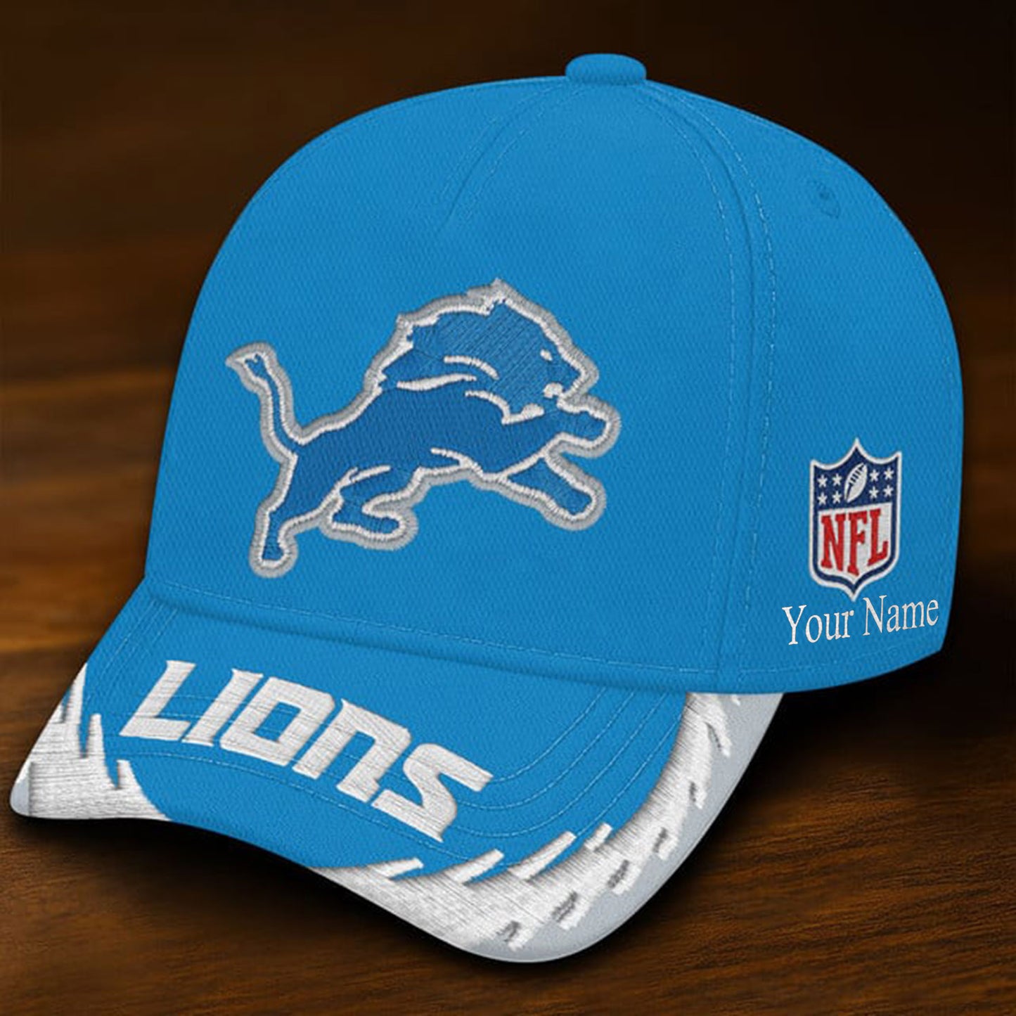 NFL DET Team All Over Printed Classic Cap V5 NAK NHM