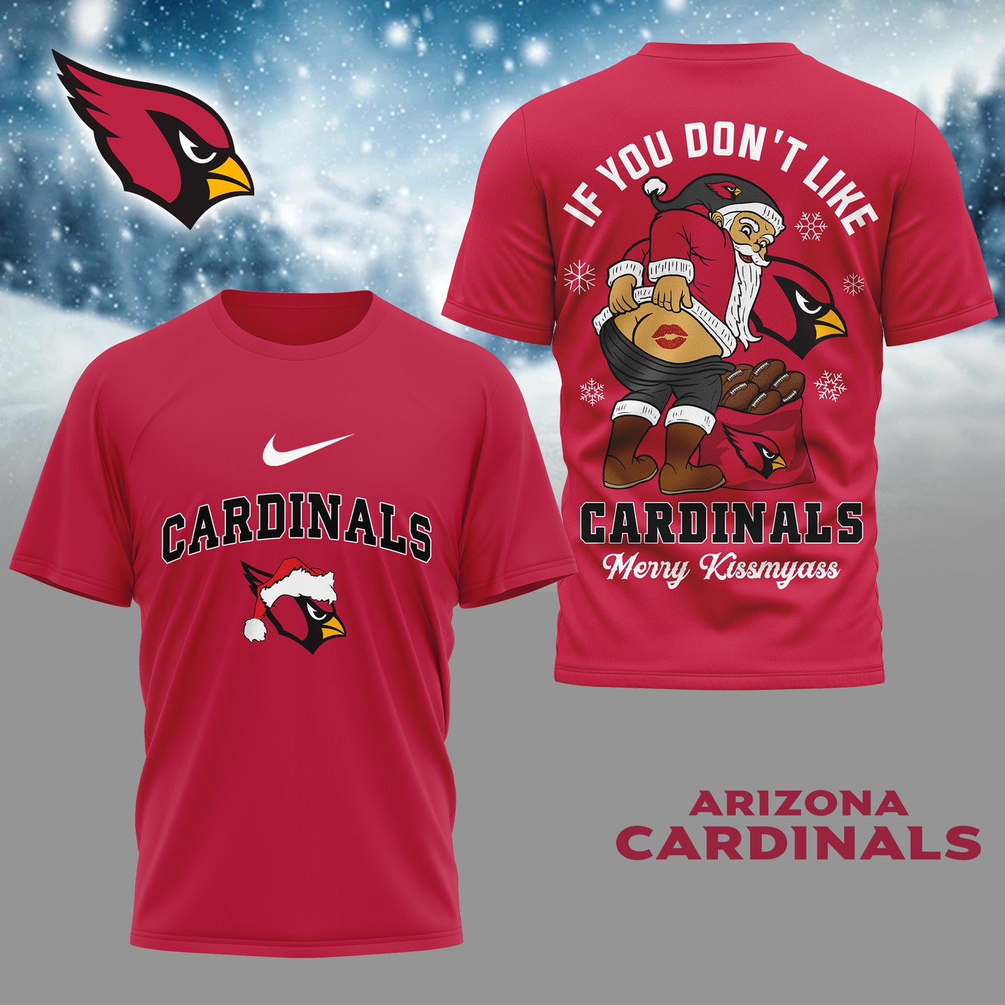 NFL x ARI Funny Xmas 3D Shirt HLP