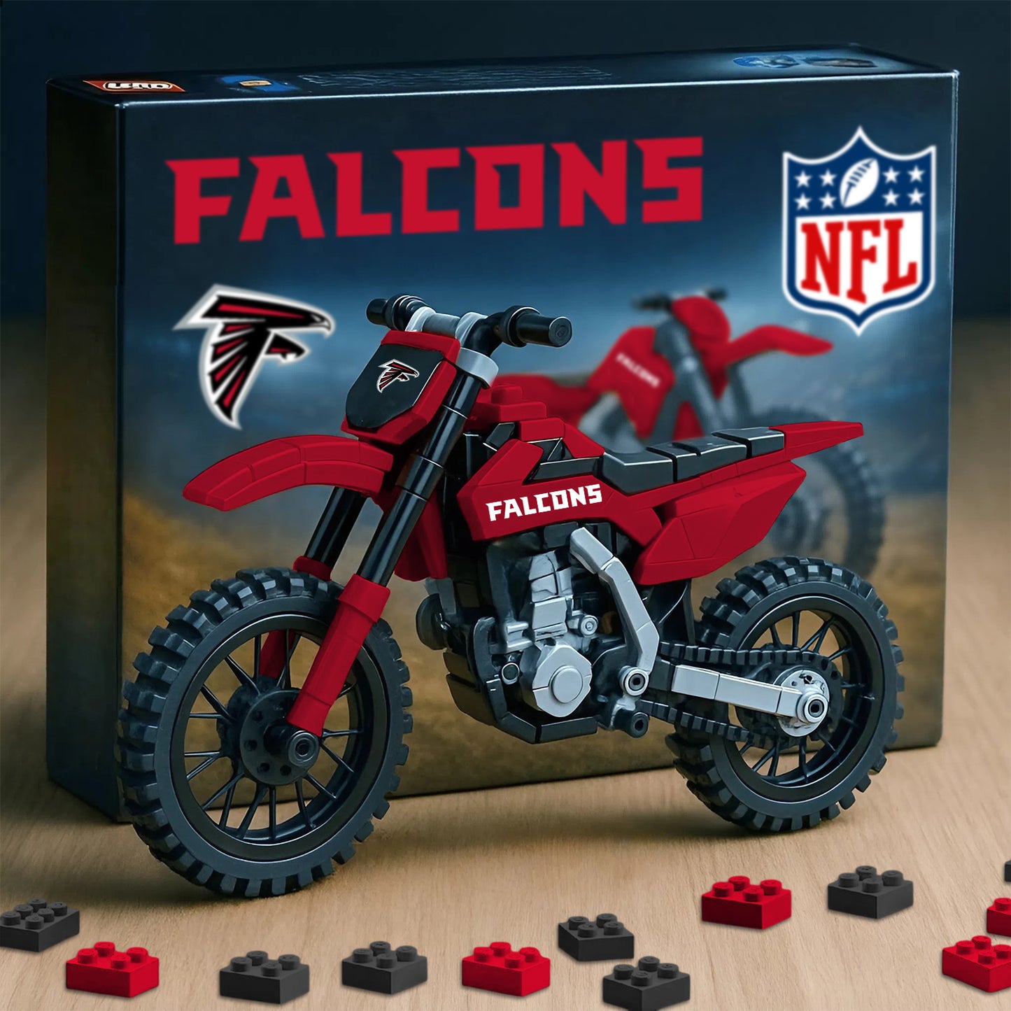 NFL x ATL Motorcycle Building Block Set V1 NAK NHM