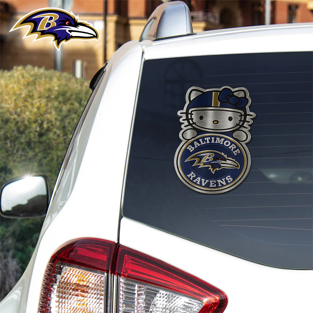NFL x BAL Hello Kitty Car Badge Sticker HLP