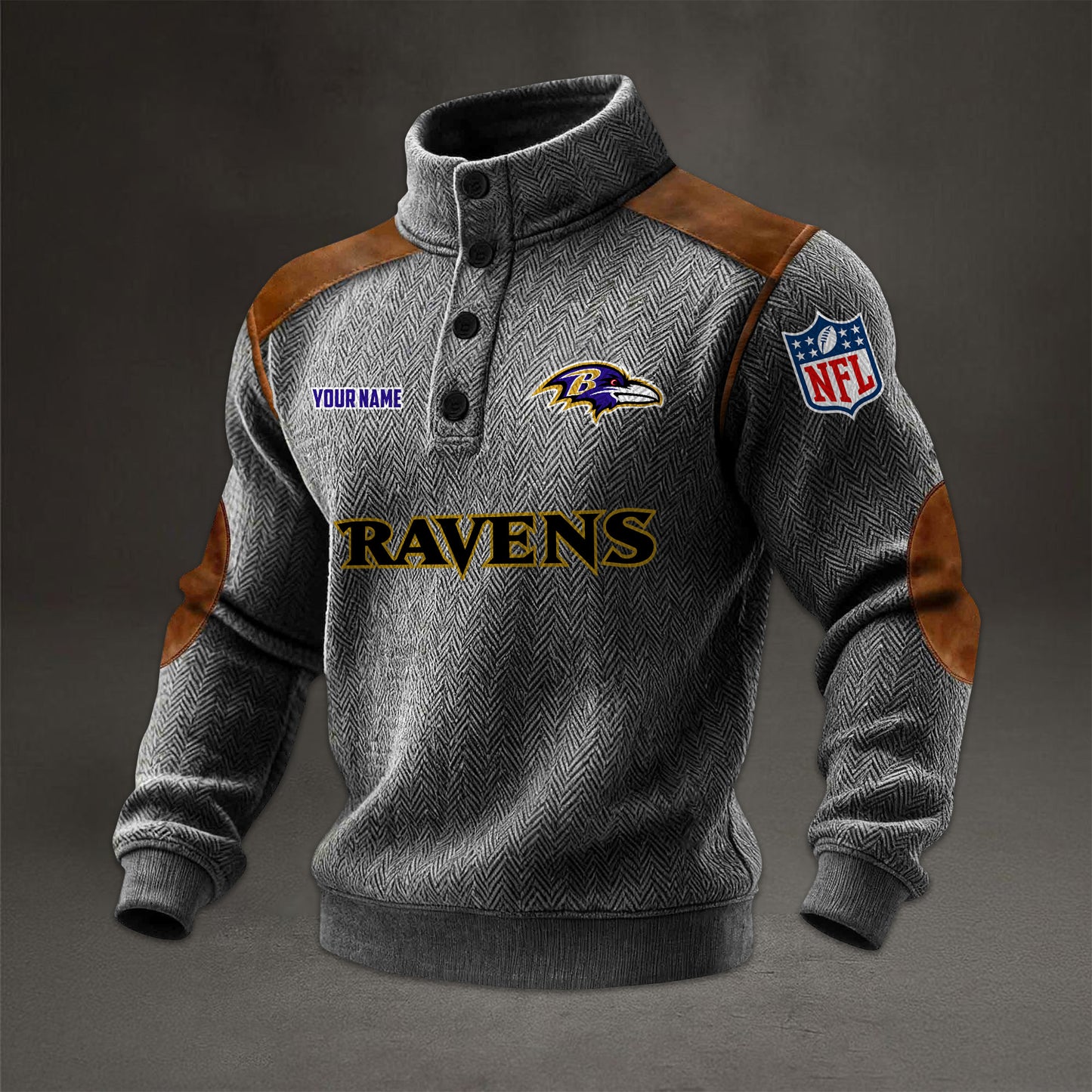 NFL x BAL Men stand-up collar sweatshirt V1 NAK NHM