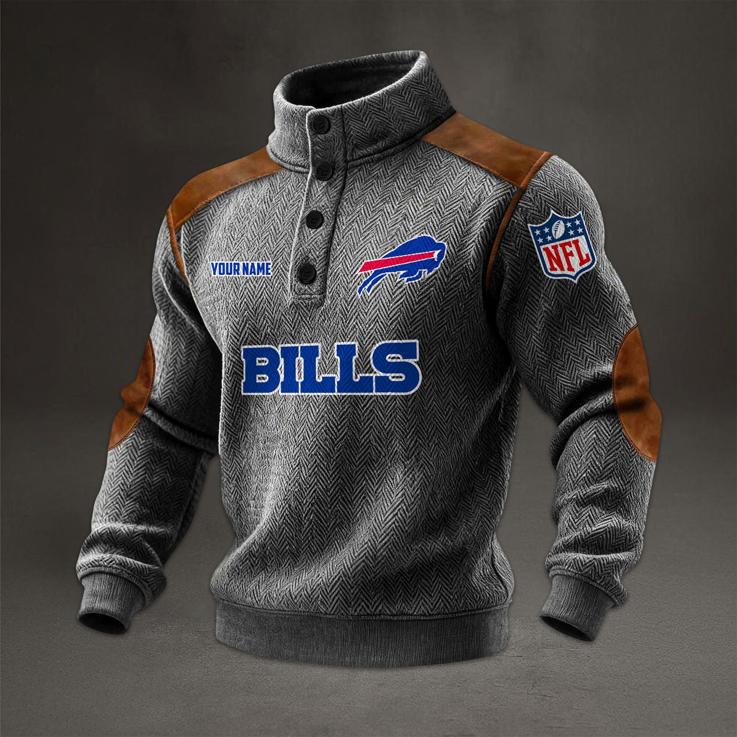 NFL x BUF Men stand-up collar sweatshirt V1 NAK NHM