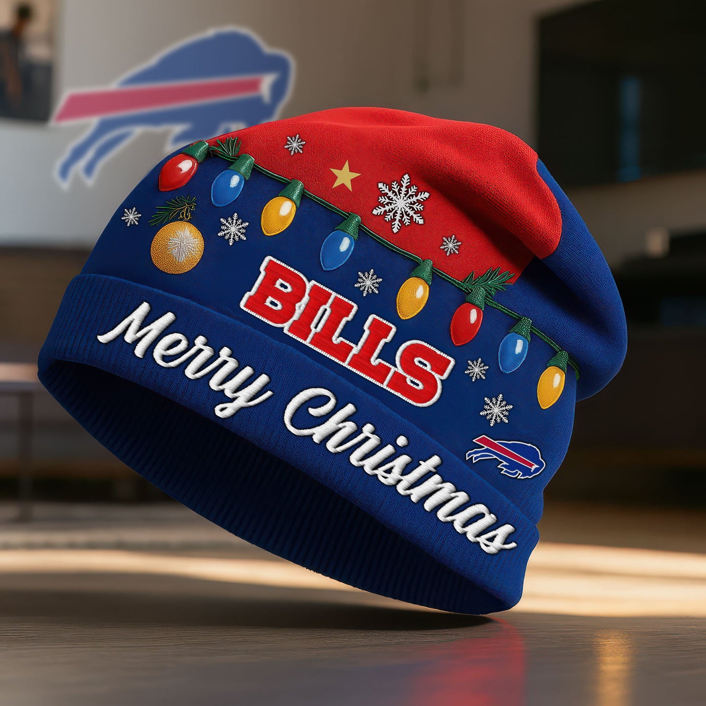NFL x BUF Merry Christmas Beanie Hat HLP