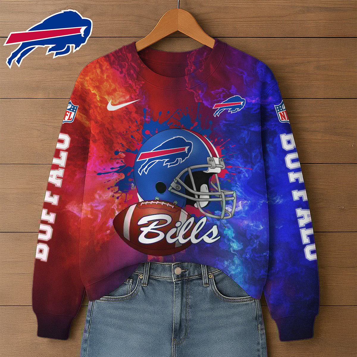 NFL x BUF Premium 3D Printed Long Sleeve Sweatshirt HLP 271025