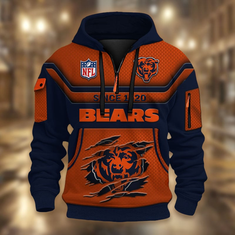 NFL x CHI Multicolor Zip Hoodie Shirt DDT CTND