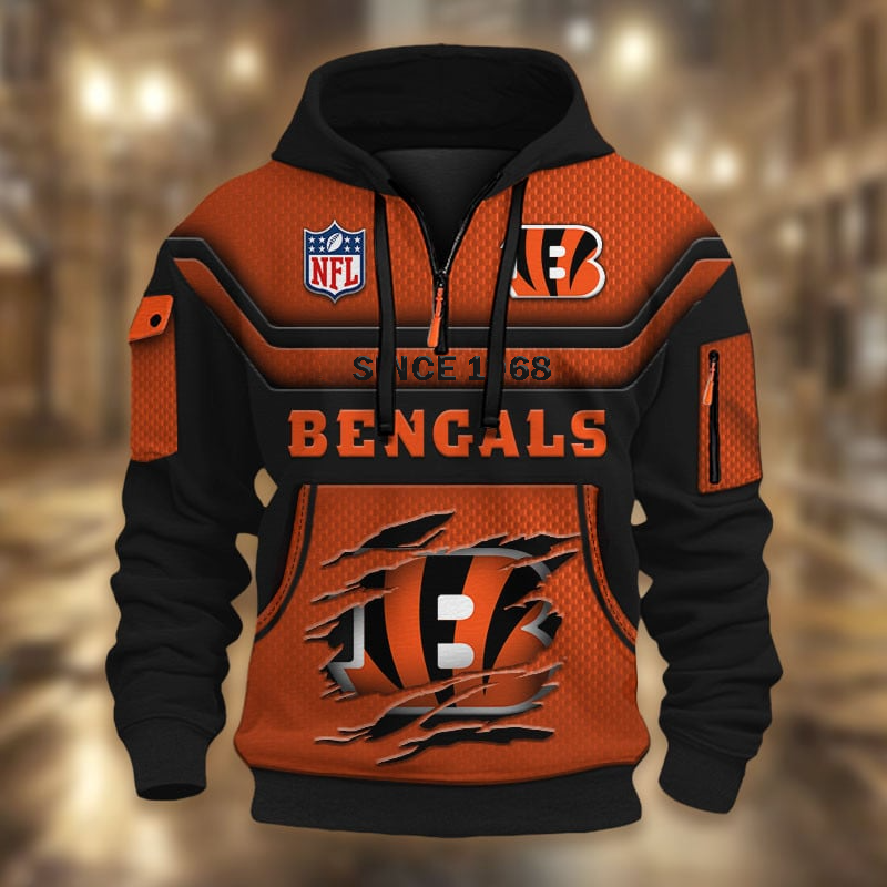 NFL x CIN Multicolor Zip Hoodie Shirt DDT CTND