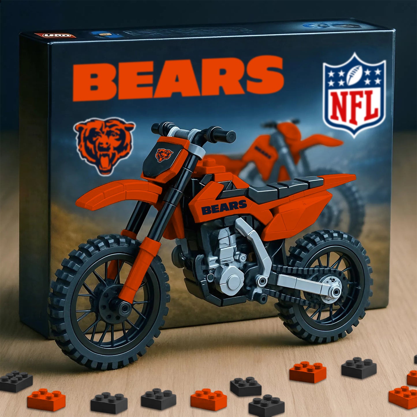 NFL x CHI Motorcycle Building Block Set V1 NAK NHM